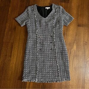 Nanette Lepore Black and White Tweed Mini Dress